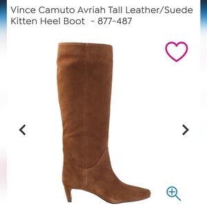 NWOT Vince Camuto Women's Brown Suede Heeled Boots Sz 8 $229